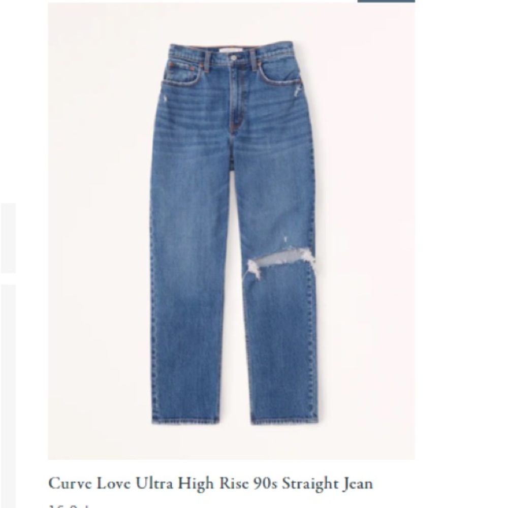 Curve Love Ultra High Rise 90s Straight Jean - Medium Ripped Knee